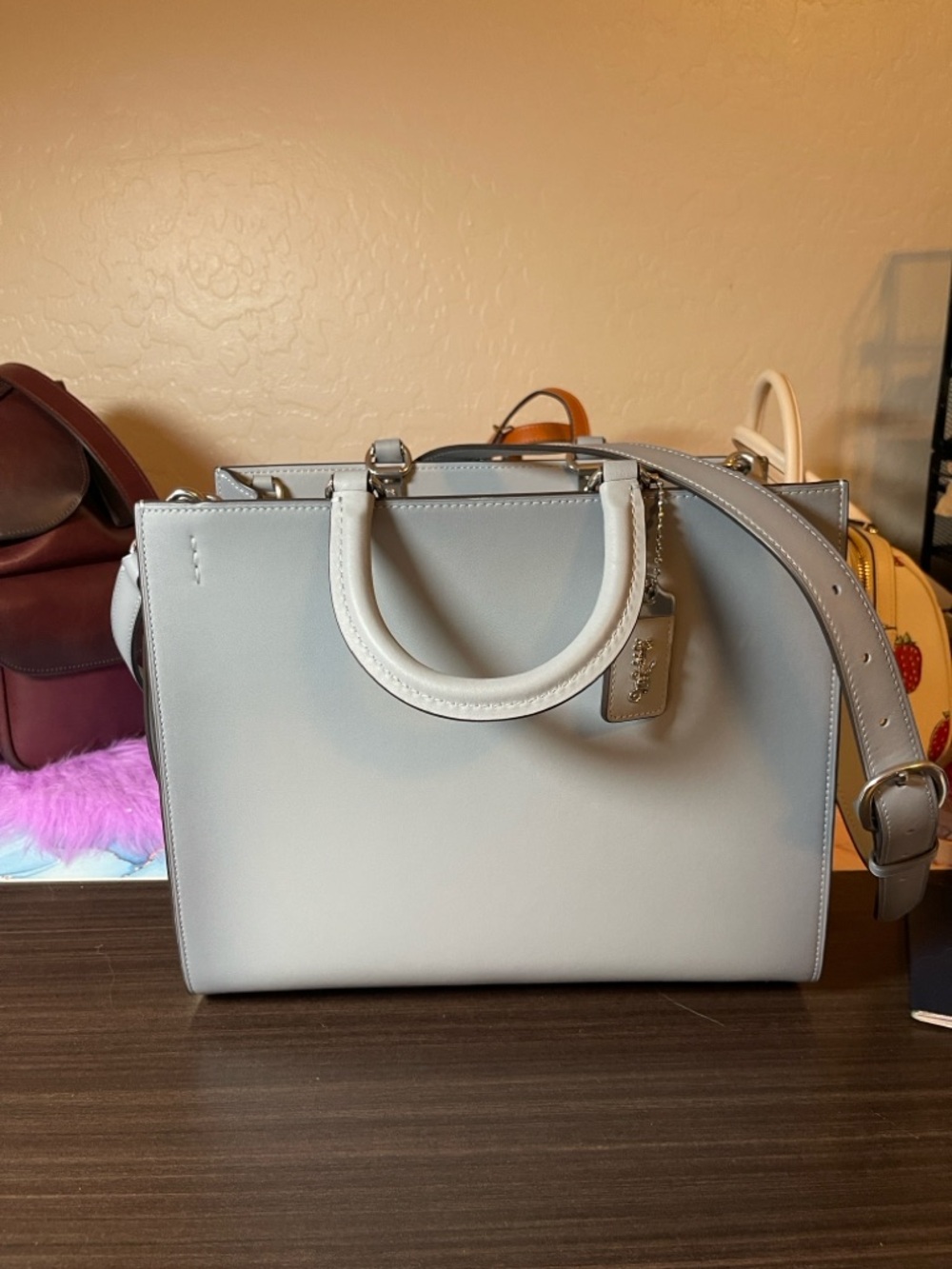 Rogue 30 Coach Light Gray/blueish  Structured Satchel with Detachable Strap